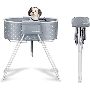 Little Dipper Dog Bath Tub and Wash Station for Bathing Shower and Grooming, Elevated Foldable and Portable, Indoor and Outdoor, for Small and Medium Size Dogs, Cats and Other Pet (Gray) Little Dipper Dog Bath Tub and Wash Station for Bathing Shower and Grooming Elevated Foldable and Portable Indoor and Outdoor for Small and Medium Size Dogs Cats and Other Pet Gray