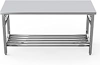 Vista 8 de Mesa plegable de acero inoxidable de 24 x 60 pulgadas para preparación y trabajo, isla de cocina de acero inoxidable resistente comercial NSF