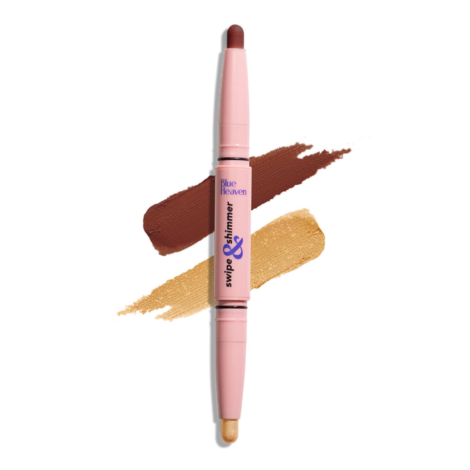 Blue Heaven Swipe & Shimmer Eye Shadow infused with Primer, Smudge Proof, Eye Shadow Stick Dual ended - Coco Cream, 2.2g