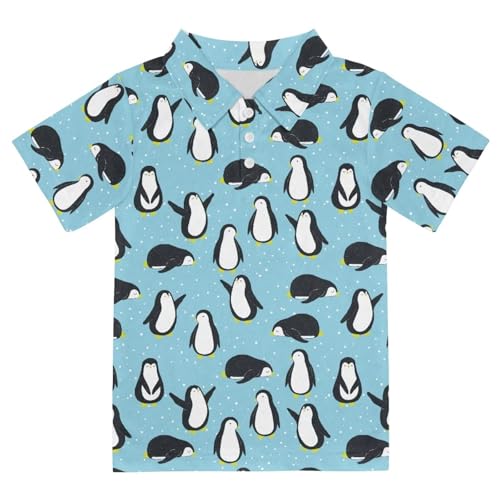 Boys Polo Shirt Animal Print Short Sleeve Hawaiian Golf Shirt for Kids Beach Holiday Summer
