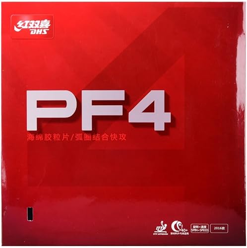Miniatura 8 de DHS PF4 - Goma de ping pong con ofensiva de giro/velocidad/buceo, ideal para entrenar y introducir jugadores de palanca, grosor medio Rojo -,Negro
