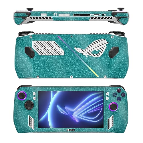 Image of MightySkins Glossy Glitter Skin Compatible with Asus ROG Ally - Solid Teal | Protective, Durable High-Gloss Glitter Finish | Easy to Apply, Remove, and Change Style