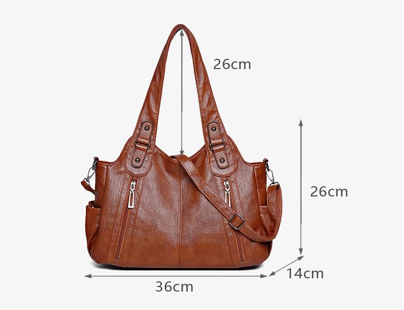 Crossbody Bags for Women Designer Faux Leather Handbags Retro Large Size Shoulder Bag Bucket Purse Vintage Hobo3