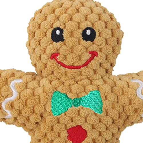Colcolo Lustiger Hund Quietschendes Spielzeug Quietschen Spielen Katzen Hunde Kuscheltier Langlebig Zähne Spielzeug Weich für Weihnachten Haushalt, Gingerbread Man