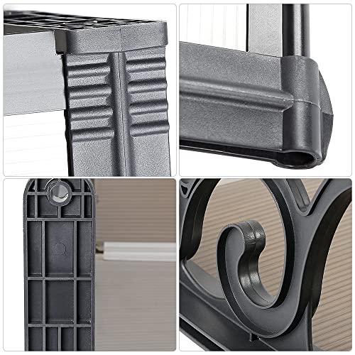 XUANYU Überdachung Haustür aus Aluminium und Polycarbonat, Vordach Haustür, Vordach für Haustür, Türdach, Balkon, Pavillion, Regenfest und UV Schutz (60×100 cm, Braun-schwarz)