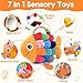 Baby Sensory Tummy Time Toys 0-6 Months Music Fish Toy for Newborn 3 4 5 6 Month Old Black and White High Contrast Infant Toys with Mirror Crinkle Rattle for 3-6 6-12 Months Baby Boy Girl Shower Gifts