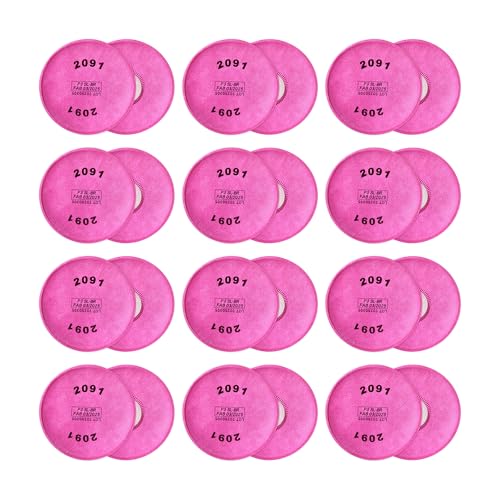 24 Pack(12 Pairs) 2091 P100 Respirator Filter Cartridge for 6000 6200 6800 7000 FF-4 Series Particulate Mask Filters, Use for Against Dust&Torch Cutting