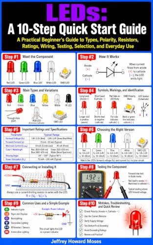 LEDs: A 10-Step Quick Start Guide: A Practical Beginner’s Guide to Types, Polarity, Resistors, Ratings, Wiring, Testing, Selection, and Everyday Use (Electronic Components Quick Start Guides Book 9) image 2