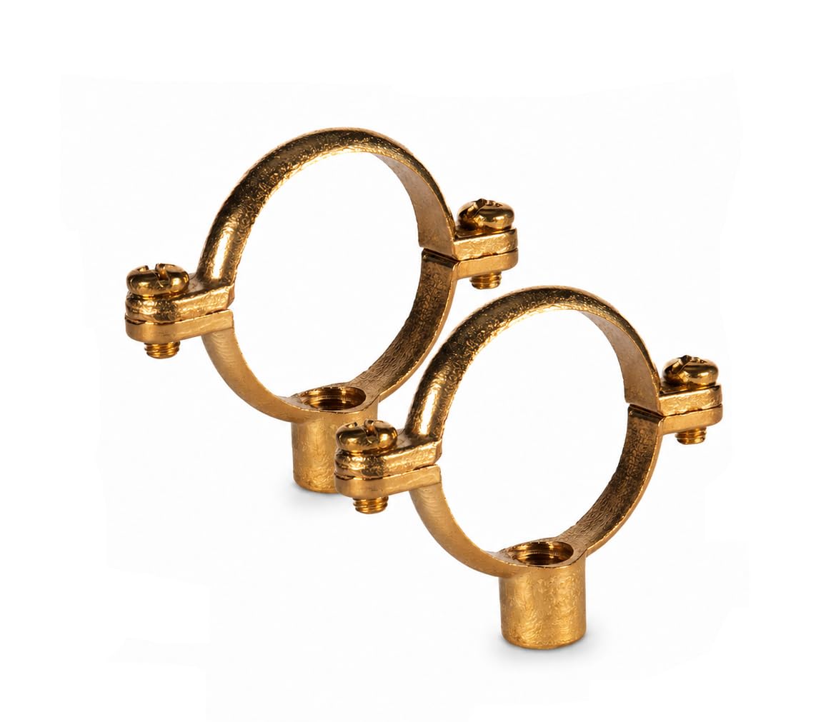 TC 35mm Solid Brass Construction Munsen Ring M10 Pipe Clip Bracket x 2