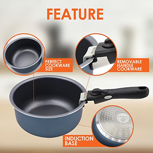 Guarad Camping Cookware, Nonstick Pan Camping Pans Induction Cookware With Removable Handle, Frying Pan Camping Pot And Pan Set Electric Stove Oven Safe #TOP2