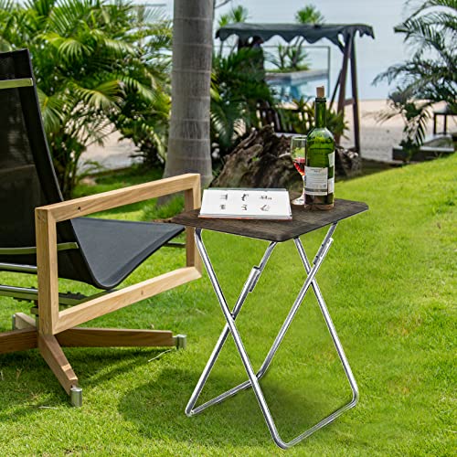 Image of Garden 4 you TV Tray Table TV Dinner Tray with Sturdy MDF Set of 2,Eating Trays for Living Room with No Assembly Required,Small Folding Side Table 15 x 18.9 x 26in (3D,2PCS)