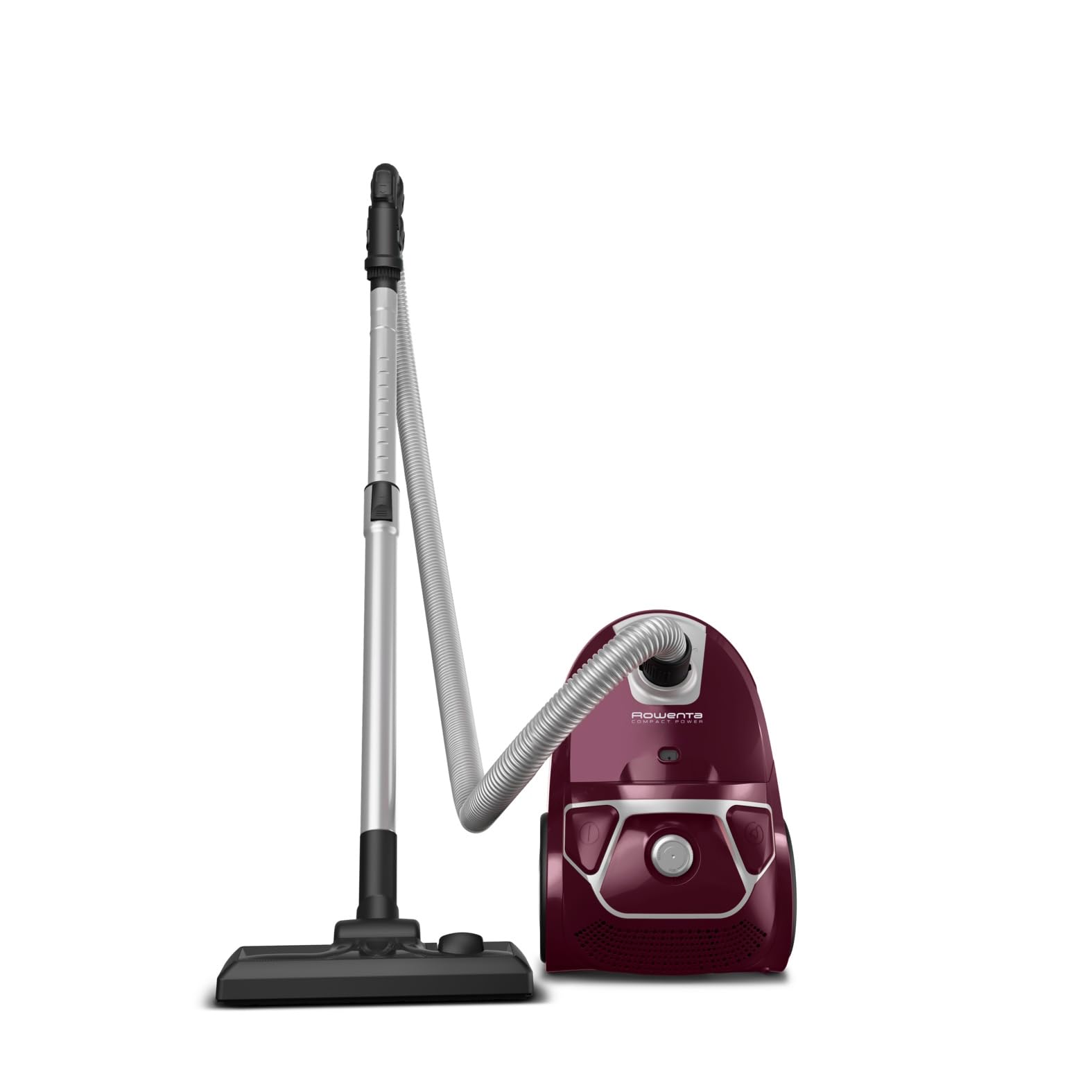 Rowenta Compact Power Vacuum Cleaner with Bag, 900 W Max Energy Saving Motor, Compact, High Filtration, Capacity 3 L RO3969EA, Aubergine