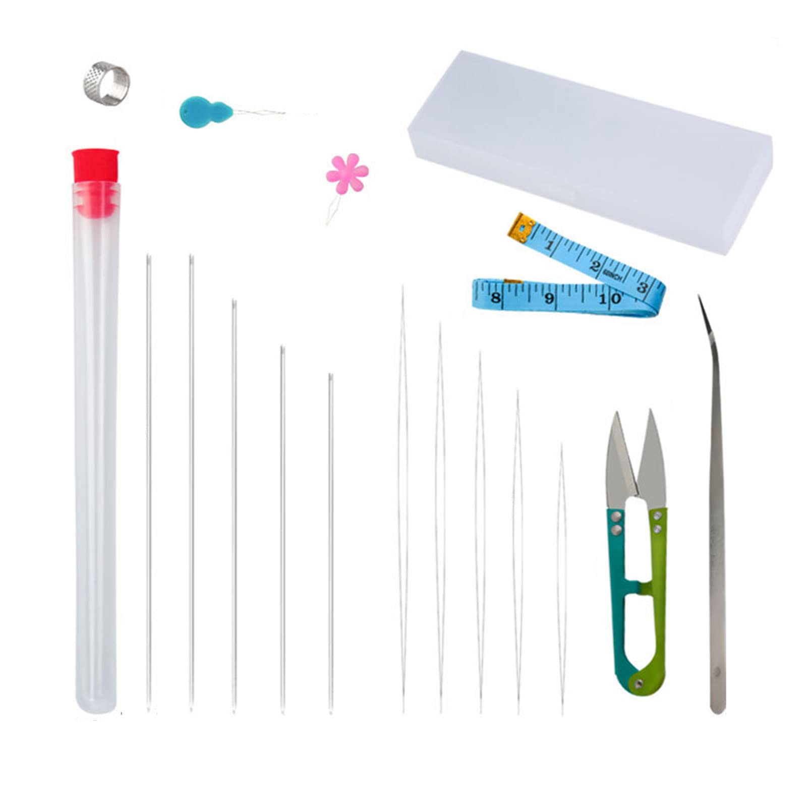 Stainless Steel Beading Needle Big Eye Embroidery Beading Needle Thread Sewing for Jewelry Making Big Eye
