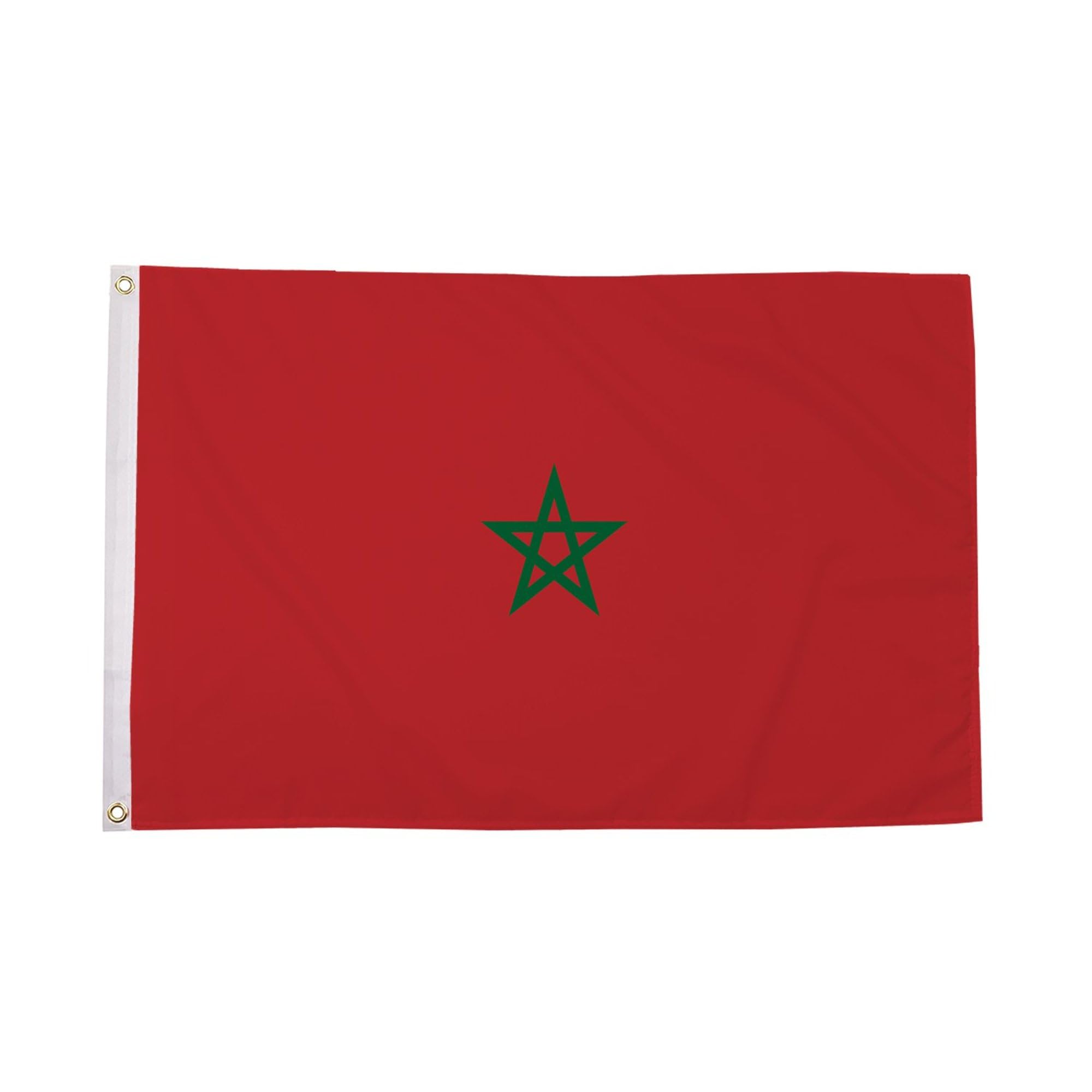 Flagtex Morocco Large Flag 8ft x 5ft Premium African National Flag Red with Green Star Fade Resistant Polyester Double Stitched Reinforced 240cm x 150cm Outdoor Banner Moroccan Display