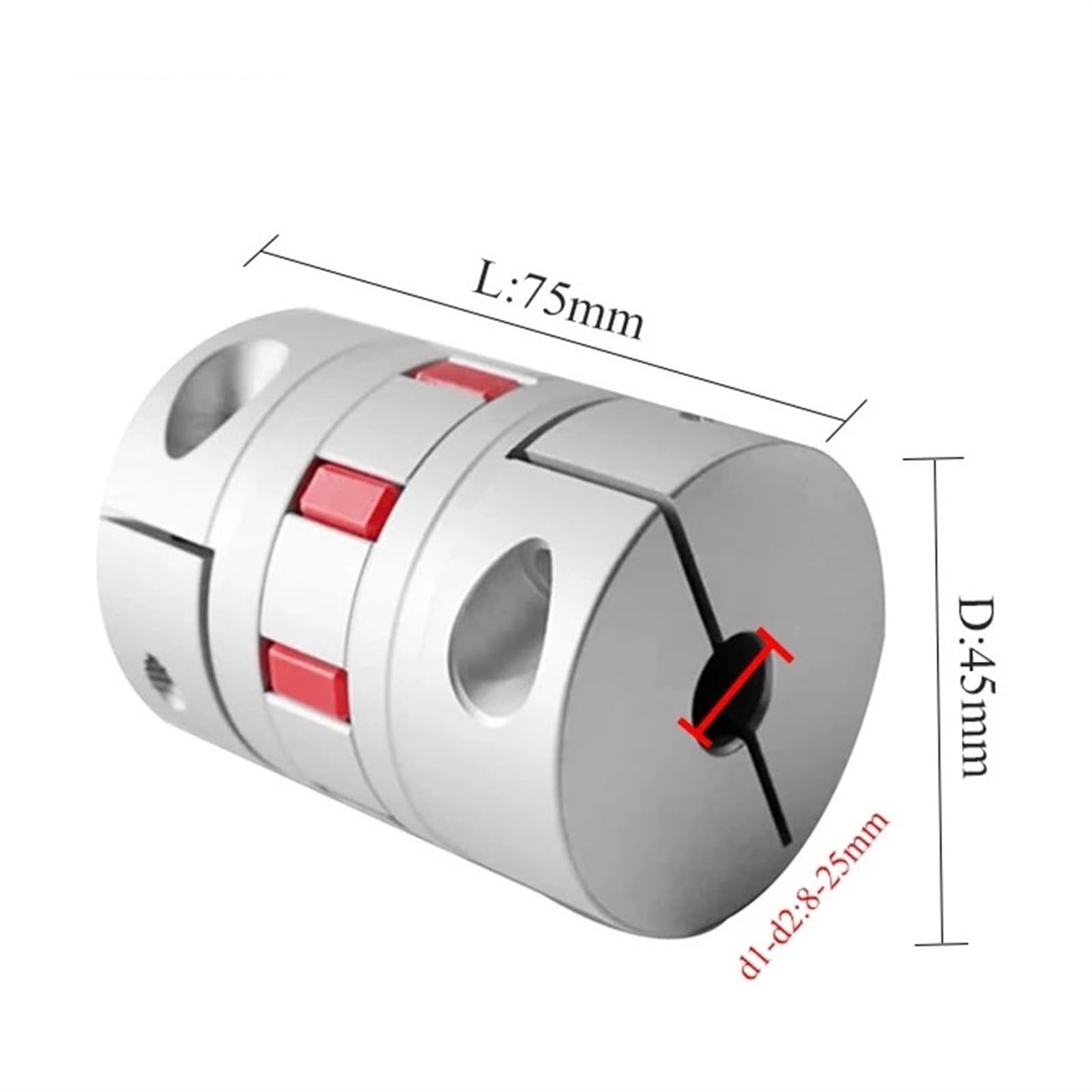 Acoplamiento de sujeción rígido de aluminio Acoplamiento de flor ciruelo, codificador tornillo estrella, acoplamiento elástico alto par, servomotor, aluminio, XB-45X75(XB-45X75-12X14)
