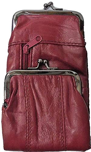 Eclipse Full Lamb Skin Leather Coin Purse (Light Burgundy)