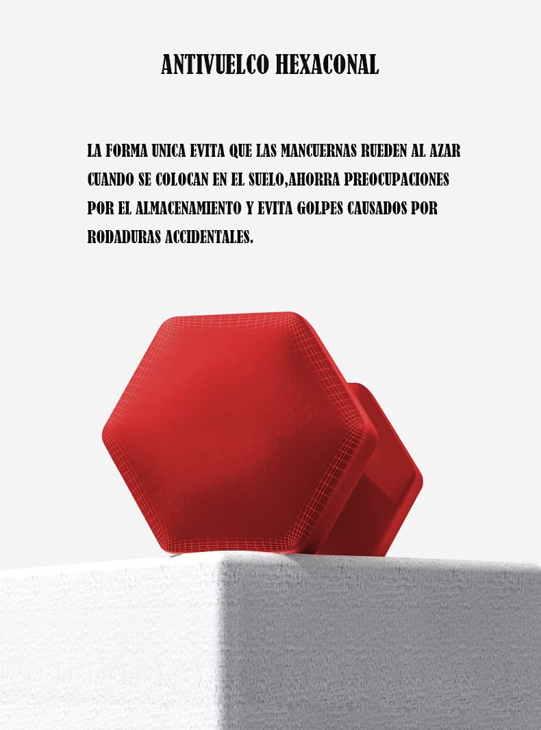 Haltères Néoprène LAZY SPORTS - Lot De 2, Poids 1-10kg, Hexagonaux Antidérapants - Fitness Maison