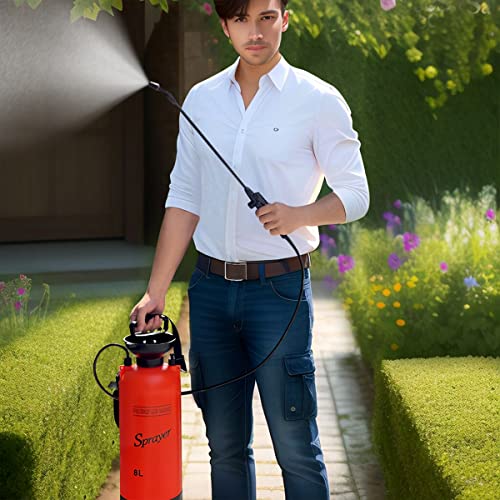 Lawn And Garden Portable Sprayer - 2 Gallon - Pump Pressure Sprayer Includes Shoulder Strap #TOP7