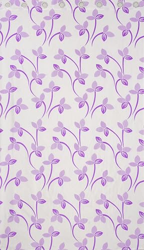 Image of Floral Printed Home Decor Curtains for Living Room, Bedroom Doors and Windows Panel, Parda, Eyelets Hanging, Purple, 4 x 5 Feet, Pack of 2