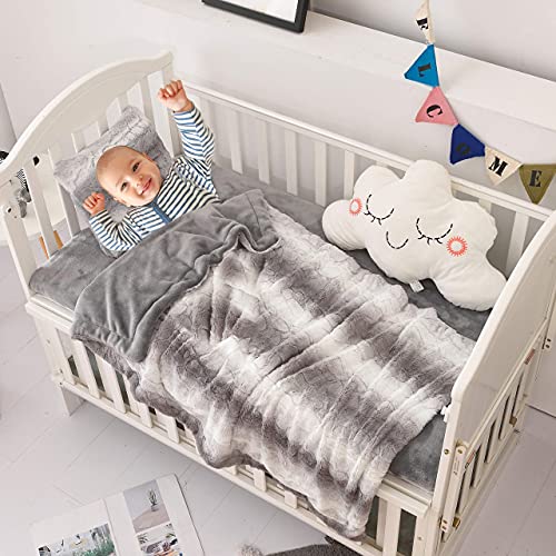 Standard Crib Bedding Set - Toddler Bed 52X28 - Crib Bedding Set Girl - Baby Bedding Crib Set Boy - Nursery Bedding Set - Crib Comforter Set - Set Of 3 Baby Bedding Set. (Grey) #TOP5