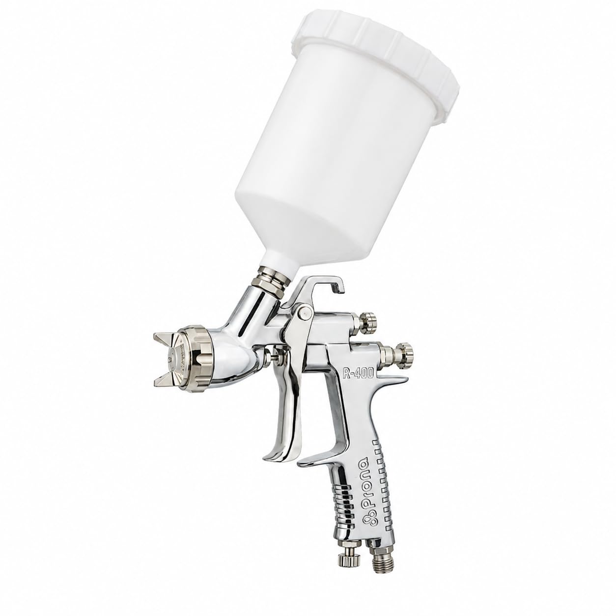 R-400-G14 Pistola de pintura de alimentación por gravedad, boquilla de 1,4 mm, tapa de aire LV2, patrón de pulverización de 250-275 mm para reacabado automotriz