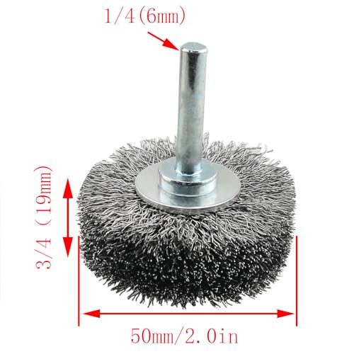 Image of CHENJIN 2PCS Mini Stainless Steel Polishing Grinding Head 19x50mm Wire Wheel Brush for Drill Attachment Mobile Car Parts Polishing Nylon Brush Surface Preparation for Painting Coating and Pre Plating