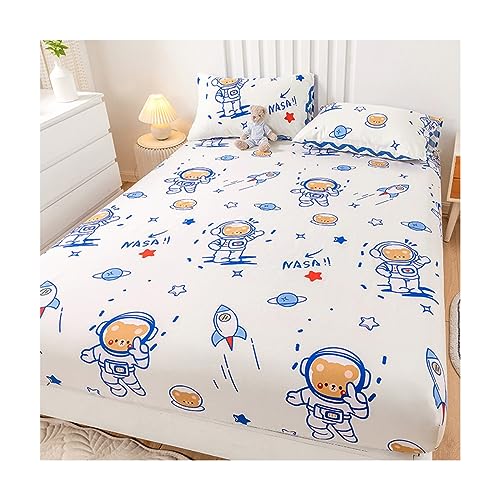 MESCXTY Lenzuolo con Angoli in Percalle di Cotone 100% Twin-XL Queen King Size Coprimaterasso con Tasche Profonde Copriletti freschi e freschi Biancheria da Letto Resistente (Colore: F, Twin-XL)