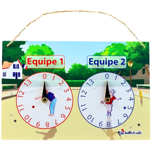 La Belle Boule® Punktezähler, 30 x 20 cm, aus Zinn, Vintage, Metallplatte mit drehbaren Nadeln für 2 Teams, dekoratives Zubehör für den Innen- und Außenbereich, kompakt und einfach aufzuhängen La Belle Boule® Punktezähler, 30 x 20 cm, aus Zinn, Vintage, Metallplatte mit drehbaren Nadeln für 2 Teams, dekoratives Zubehör für den Innen- und Außenbereich, kompakt und einfach aufzuhängen