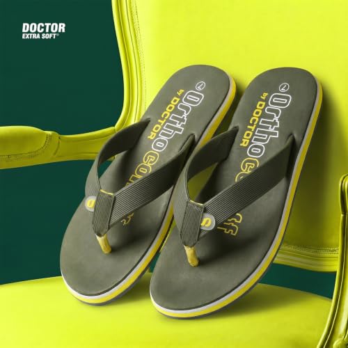 Image of DOCTOR EXTRA SOFT Men's Orthopedic Tpr Slippers With Cushion Footbed For Adult|Stylish & Anti-Skid|Comfortable & Light Weight|Casual Durable Waterproof Everyday Dr. Home Flip Flops Gents & Boys D-36