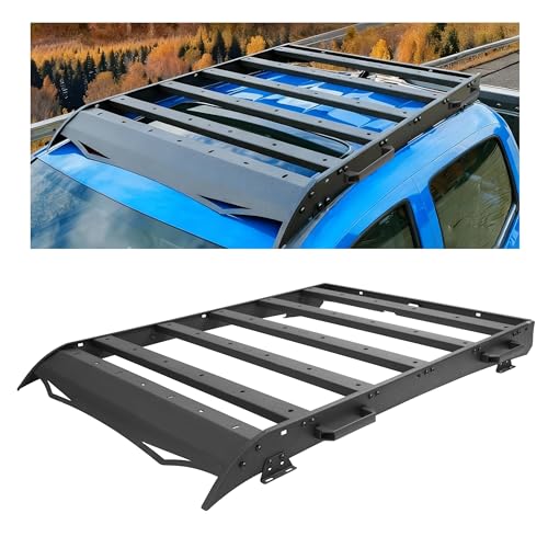 KUAFU Top Roof Rack Compatible with 2005-2023 Toyota Tacoma 2 Gen 3 Gen Double Cab Models Luggage Cargo Carrier Basket W/O Light 350LBS No Drilling