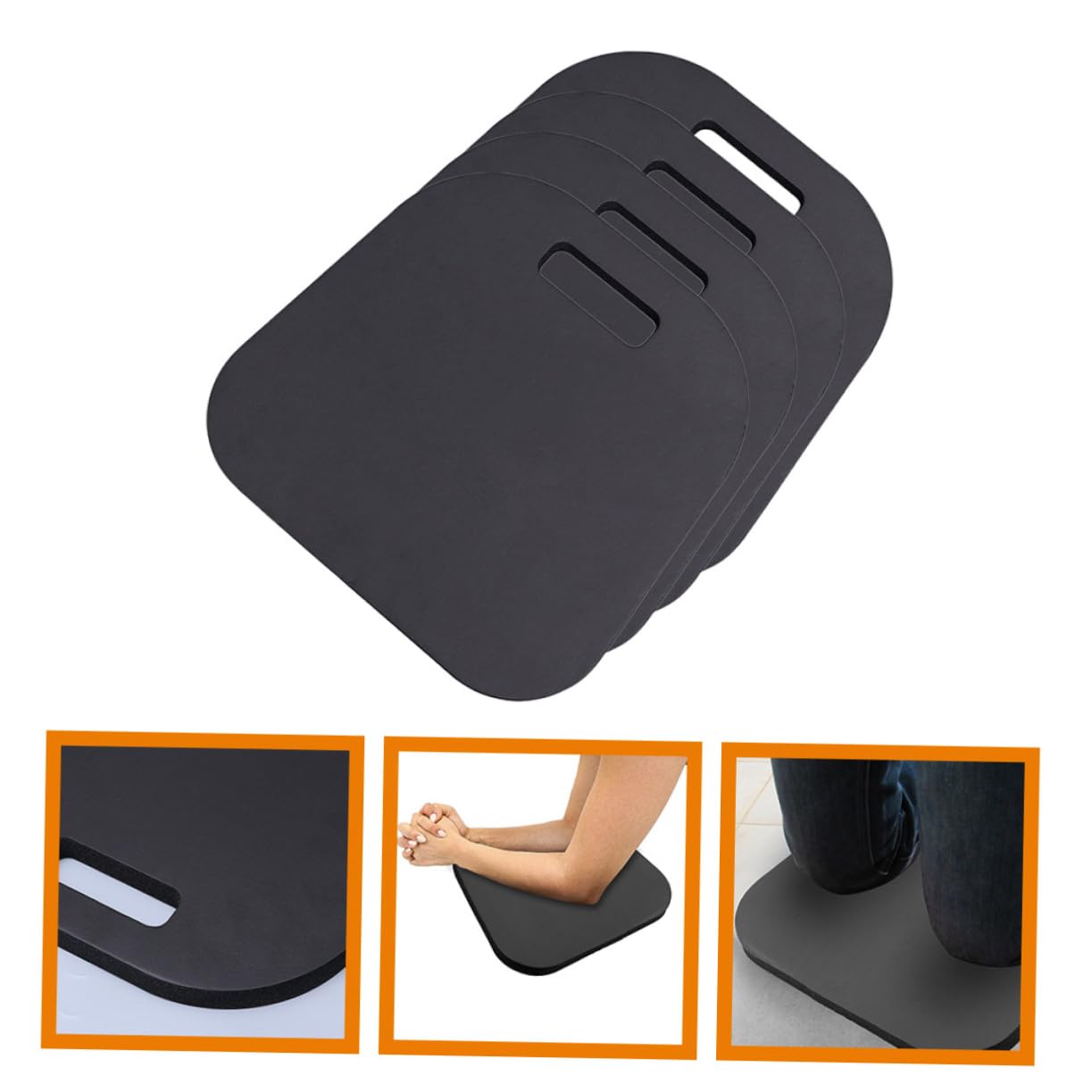 TOYANDONA Cuscini Inginocchiatoio da Giardino 4 Pezzi Eva Neri | Tappetino Pieghevole, Design Portatile, per Giardinaggio e Lavori Domestici