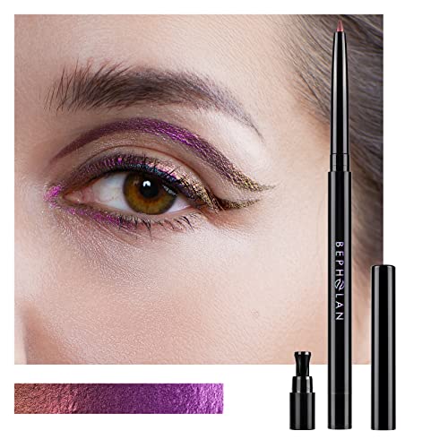 Bepholan Eyeliner Pencil,Pink Eyeliner,Colored Eyeliners,Metallic Eyeliner,Pink Gold Shifting Colors Glitter Waterproof Eyeliner,24H Long-Lasting Eyeliner Pen,Pink-Gold Shifting(Metallic Glam) #TOP4
