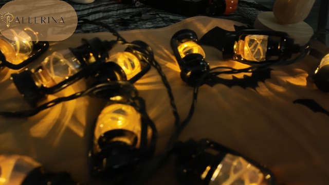 Image of 12FT Black Mini Kerosene String Lights, 20 LED Vintage Lantern Fairy Lights, Connectable Outdoor Decorative Lights for Patio Bedroom Camping Wedding Garden Christmas Party Decor