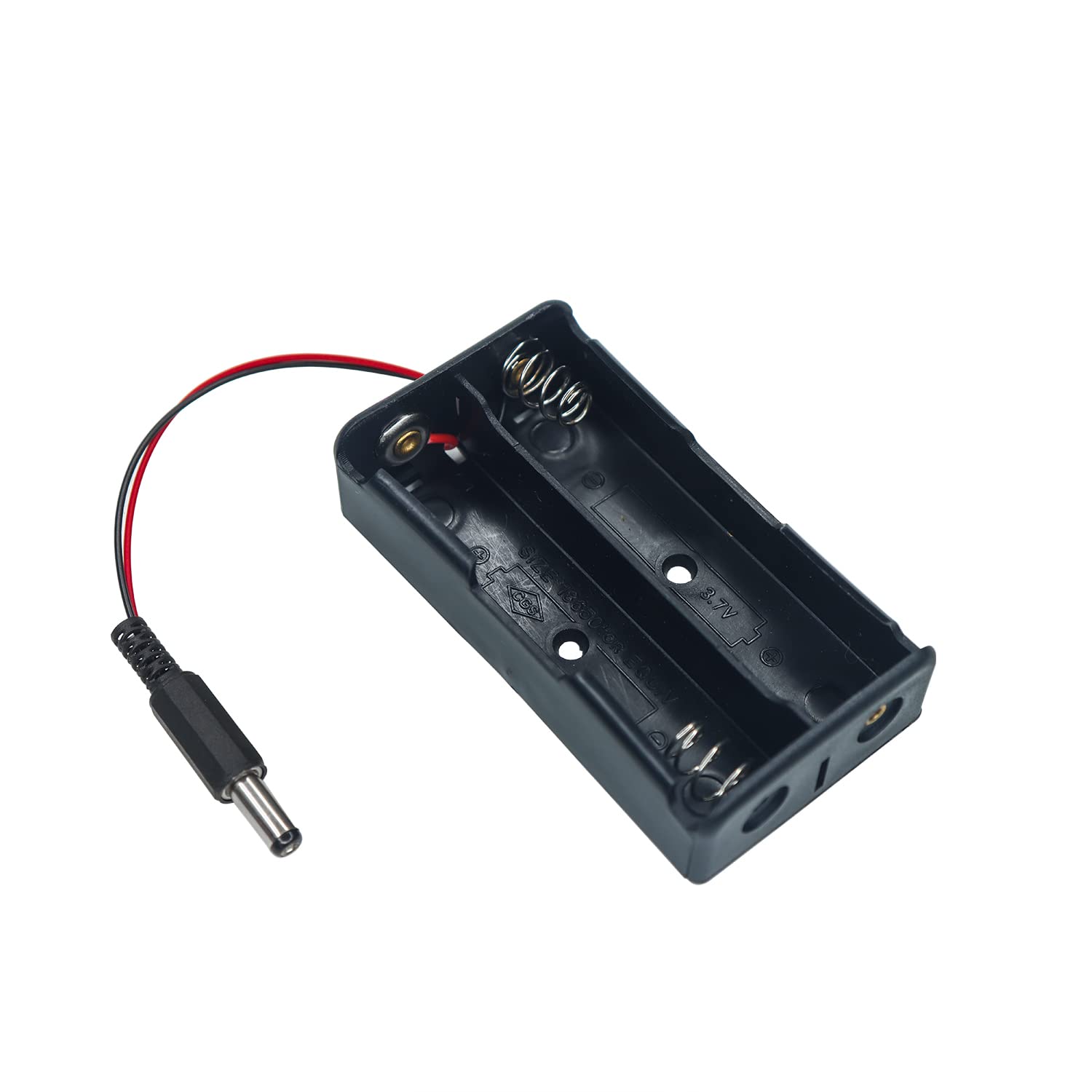 Electronic Spices 1 Pcs New Black DIY 2x 18650 Battery Holder Storage Box Case With DC 5.5x2-image-23