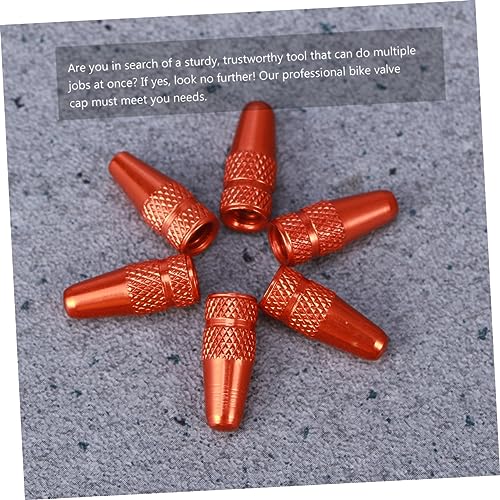 Set de 12 tapas para válvulas de neumáticos de bicicleta de aleación de aluminio, resistentes al agua, color naranja miniatura 6