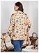 OYOANGLE Women's Plus Size Boho Floral Print Long Sleeve Open Front Kimono Lightweight Asymmetrical Cardigan Khaki 4X-Large Plus