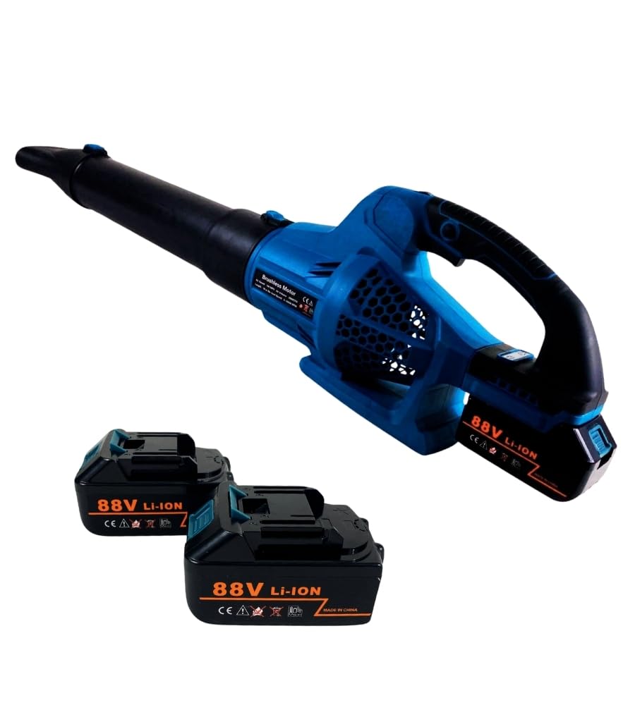 Soffiatore a Batteria, 6 Velocità Soffiatore Elettrico Portatile Senza Filo, Motore Brushless, 2 batterie Velocita Aria 160 MHP 30.000 RPM, Giardino Foglie
