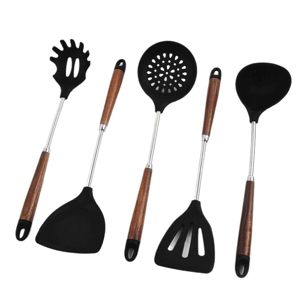 Küchenhelfer Set, Silikon Küchenutensilien, Küchenhelfer Set aus Silikon Heizen Sieb, Bratschaufel, Suppenlöffel