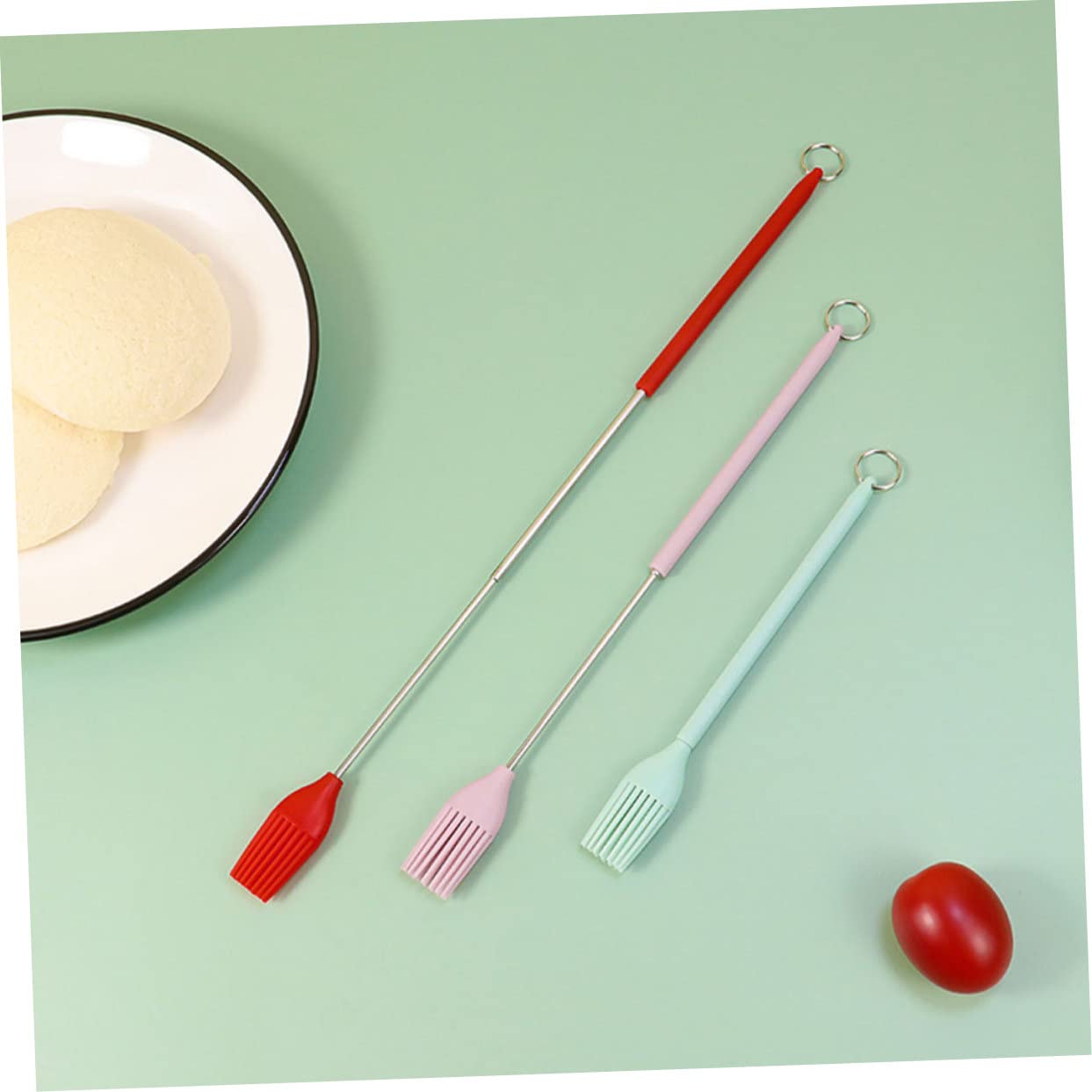 HEMOTON 20pezzi Pennelli Silicone Estensibili Per e Salsa Pennelli Per Barbecue e Vivaci Strumento Portatile Per Cottura e Grigliate Manico Ergonomico e Facile Da Riporre