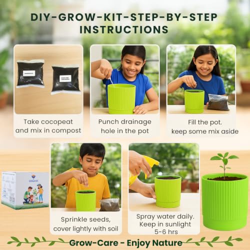Image of Utkarsh Seasonal Flower DIY Kit with Gift Bags for Gifting | Best Return Gift on Kids Birthday Party | Eco-Friendly, Easy-to-Grow Kit for Home & Kitchen Gardening | Pack of 6