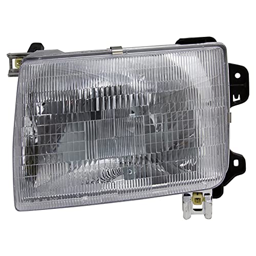 Image of TRQ 2 Piece Headlight Assembly Set Chrome Bezel Driver & Passenger Side Compatible with Nissan Frontier 1998-2000 Xterra 2000-2001 NI2502121 NI2503121 260103S525 260107B425 260603S525 260607B425