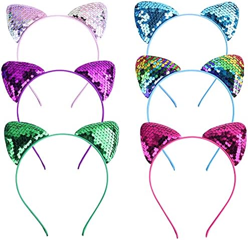 6PCS Cerceau Mignon Motif d'Oreilles de Chat Bandeau pour les Vacances