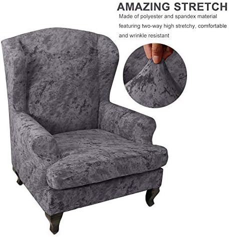 POHOVE Wing Chair Cover, Wingback Armchair Cover, Polyester Spandex Fabric Elastic Arm Chairs Wingback Chair Cover Slipcovers Sofa Covers