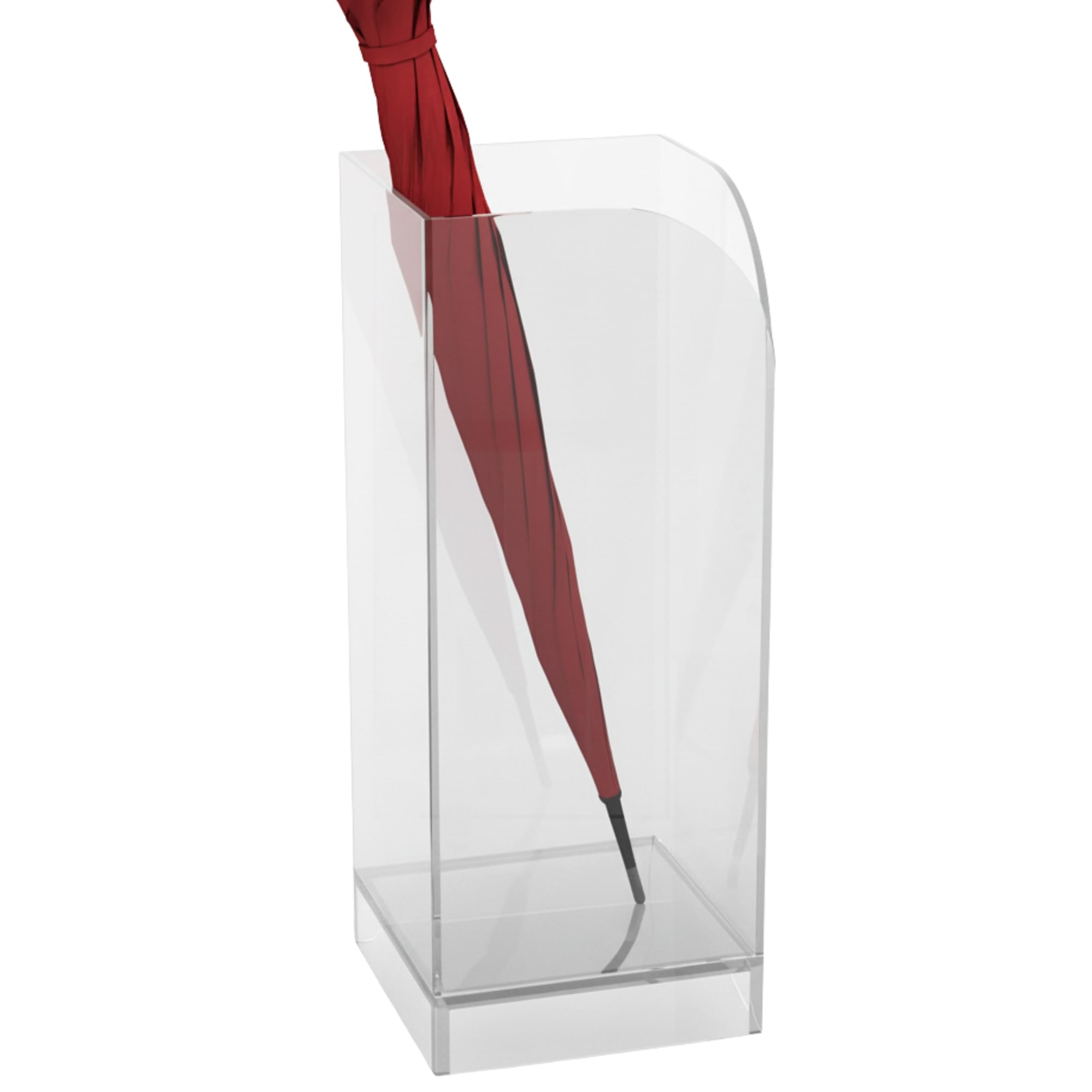 StarK Regenschirmständer Acryl – 50x20 cm quadratisch & transparent | Schirmständer Regenschirm für 8 Schirme | Stilvolles Design, elegant & passend für Flur, Büro & Praxis
