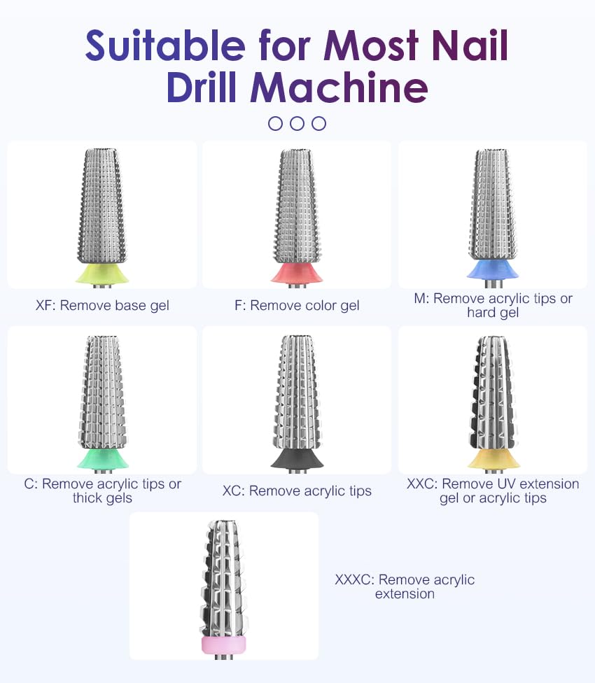 7 puntas cónicas para taladro de uñas para manicura y pedicura miniatura 6