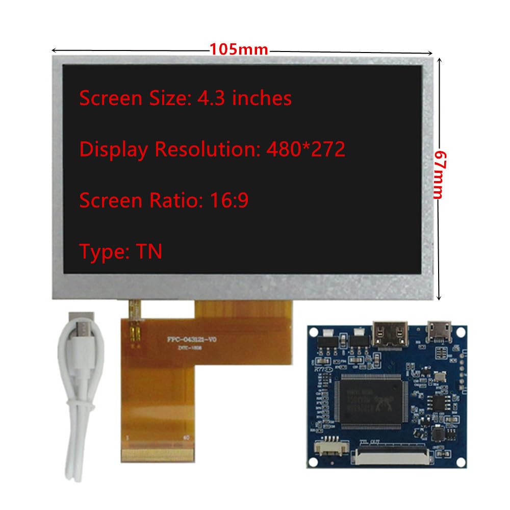 4.3インチ小型ポータブルモニター 本体 Amazon.co.jp: 4.3インチポータブル液晶モニター、解像度480x272、Mini