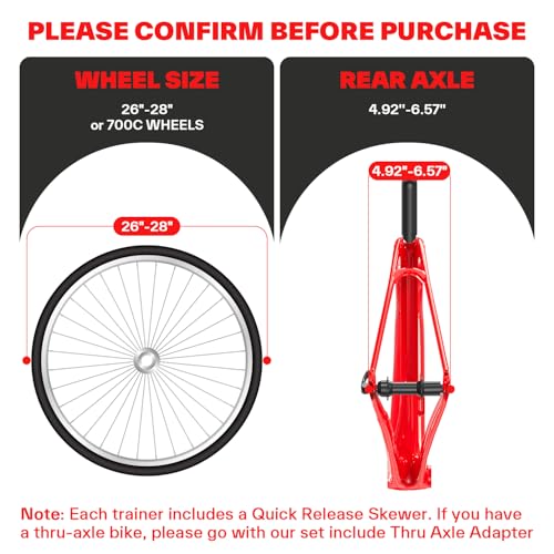 Image of Sportneer Bike Trainer - Magnetic Indoor Cycling Trainer Stand for 26-28 inch & 700C Wheels, 6 Resistance Levels Stationary Bike Stand with Quick Release Lever & Front Wheel Riser Block