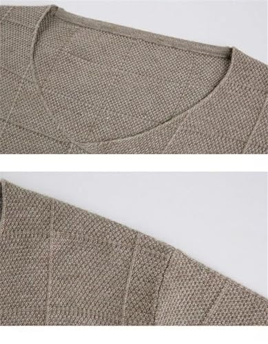 Men'S Long-Sleeved V-Neck Color-Blocked Striped Loose Autumn and Winter Casual Knitted Pullover3