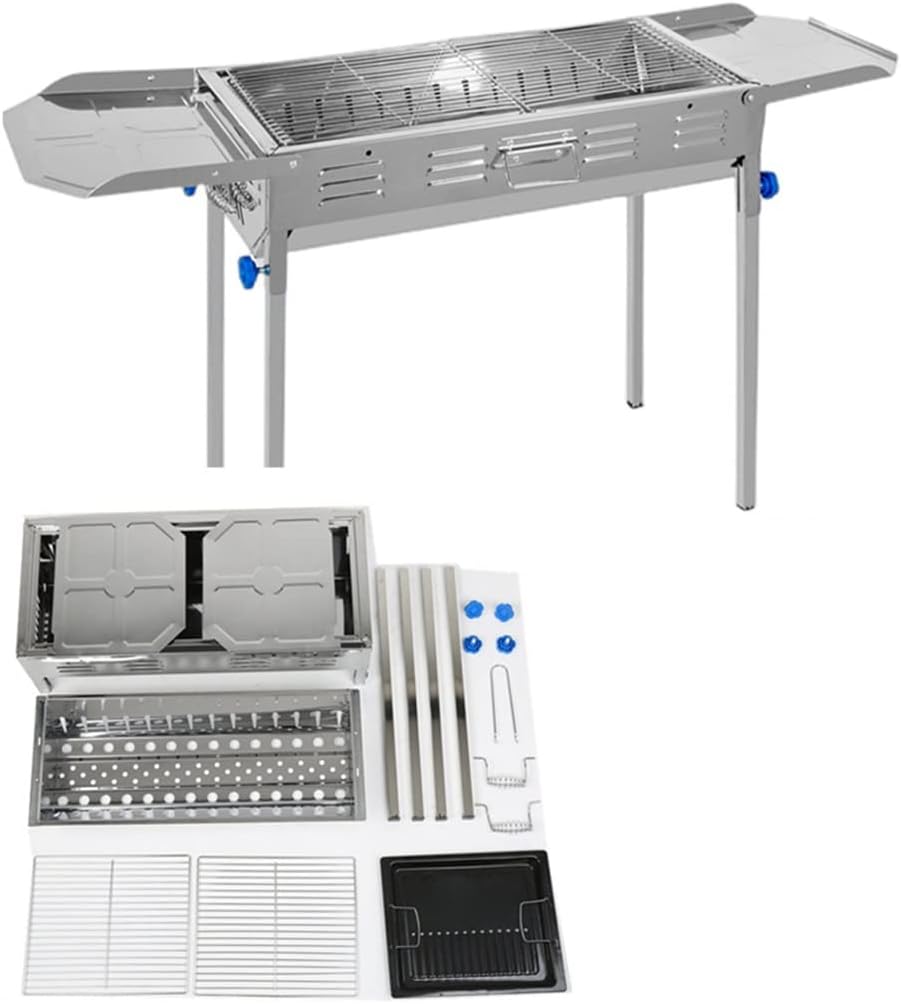 Outdoor Home Stainless Steel Japanese Barbecue Grill Folding Charcoal Grill Lar Size Individual Carbon