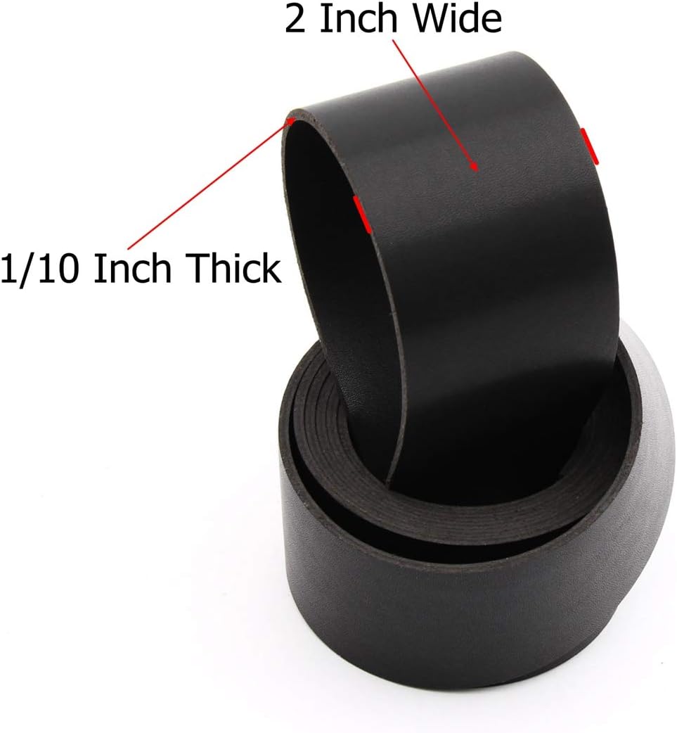 lalatia Double Sided Faux Leather Strip Crafts Strap 2 Inches Wide Black 2 Yards Long